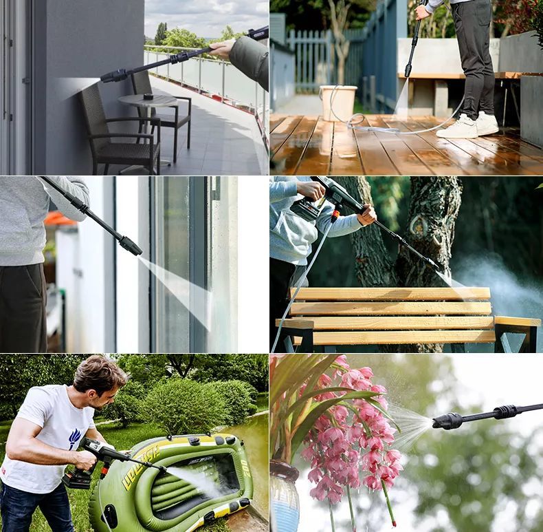 億力手持式鋰電高壓洗車機(jī)配套了多款噴嘴